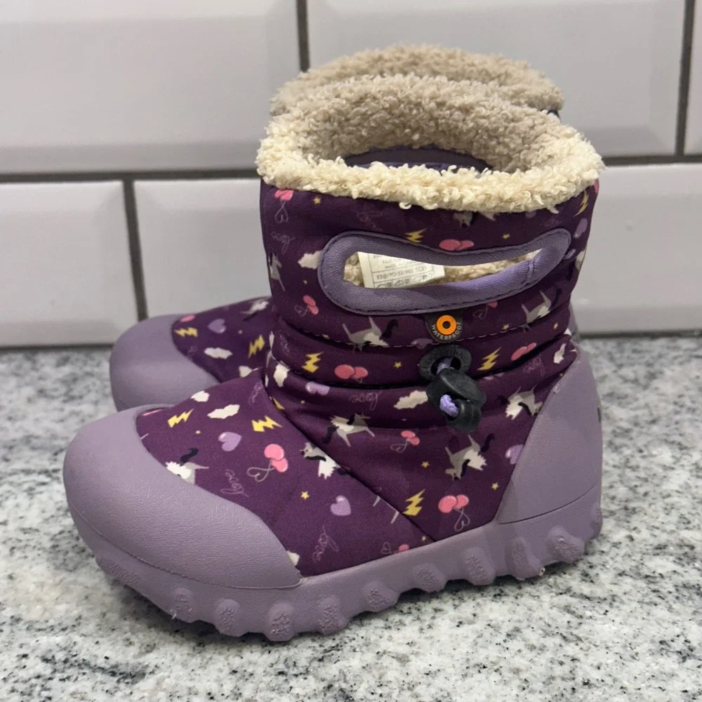 Bogs Kids Infants 7 Unicorn Lightning Cloud Purple Waterproof Winter Boots Snow‎
